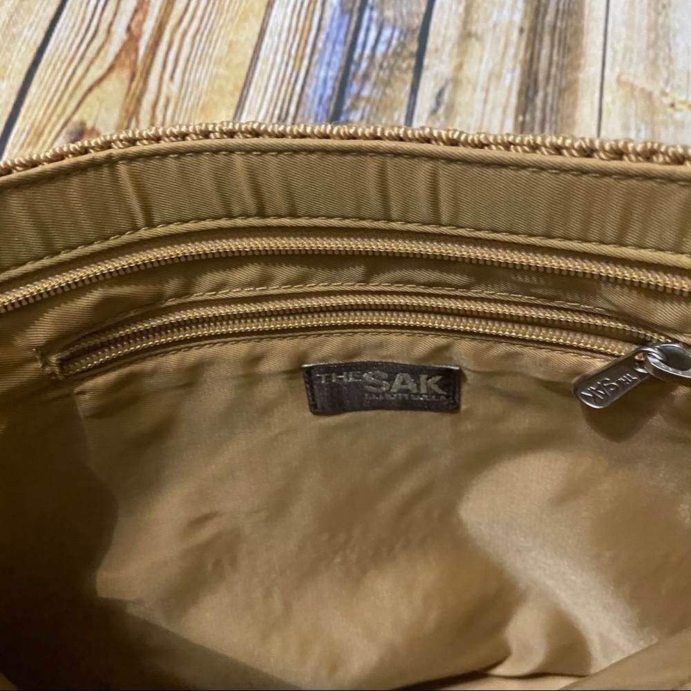 The Sak Tan Beige Woven Zipper Shoulder Bag - Picture 6 of 7